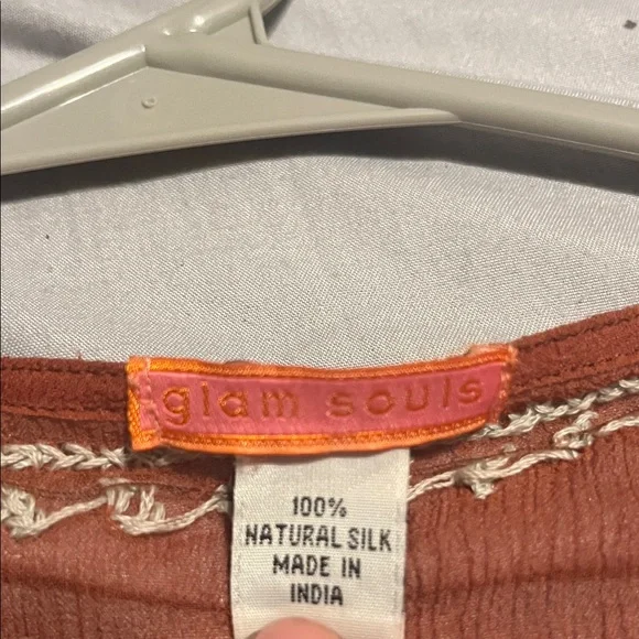 Boho Chic Embroidered Terracotta Tunic - Picture 2 of 3